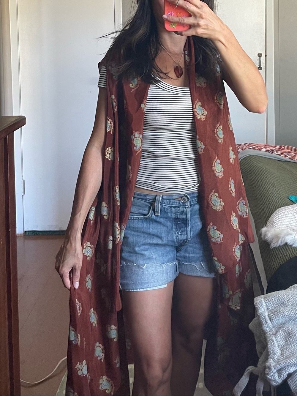 Flowy vest, long lightweight boho wrap cover -up
